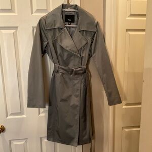 Silvery Gray Trench Coat Size Medium